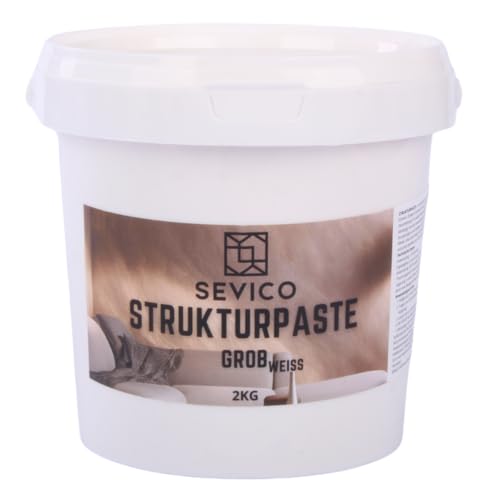 Strukturpaste Weiß 2 kg – Grob Spachtelmasse für Acrylmalerei, kreative Texturen und einzigartige Oberflächen für Künstler Spachtelmasse SEVICO von SEVICO