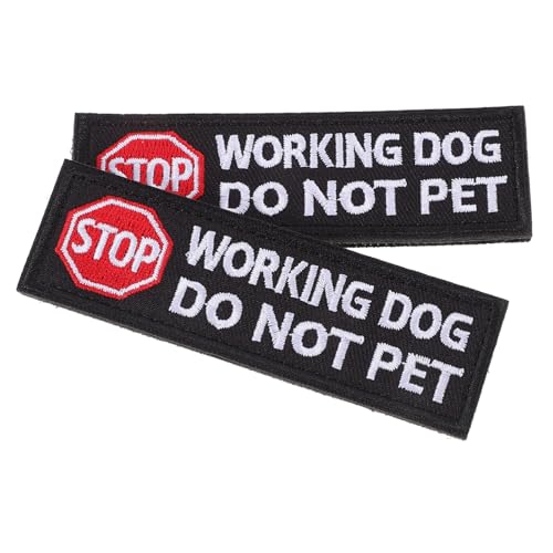 1 Satz Stickaufnäher Für Haustiertransporter Haustier Rückenband Aufnäher Hundekennzeichnung Aufnäher Reflektierende Hundeflecken Arbeiten, Nicht Streicheln Polyester Black 2st SEWACC von SEWACC