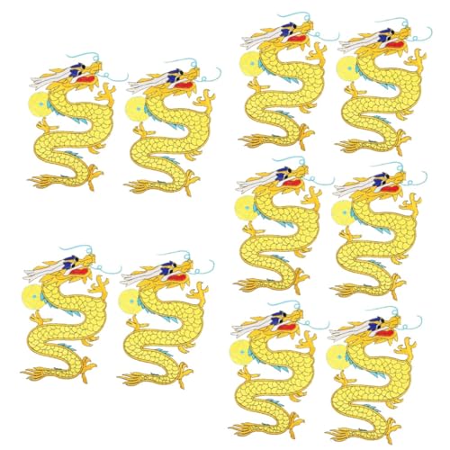 10 Stk Drachen-stickerei-patch Patch Aufnähen Aufnäher Patches Nähen Kleidungsflicken Schnittmuster Zum Einfachen Nähen Dekorative Patches Bügelflicken Für Kleidung Polyester SEWACC von SEWACC