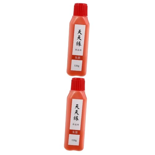 2 Stück 1 Tinte Kalligraphiestift Chinesische Zeichentusche Farbpinsel Schwarz Chinesischer Malpinsel Japanisches Rot Kalligrafie-zubehör Rote Farbe Scrimshaw-kit SEWACC von SEWACC