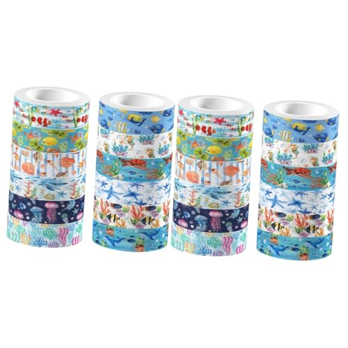 2st Washi-tape Wickelbänder Sammelalbum Washi Tapes -abdeckbänder Zeitschriftenband Meerespapier Abdeckband Kunsthandwerk Klebeband Geschenkband Dekoratives Packband Aufkleber SEWACC von SEWACC