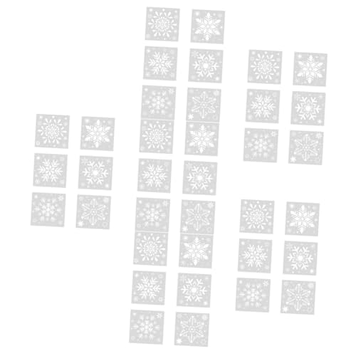 36 Stk Malvorlage Formen Zum Zeichnen Von Schneeflocken Weihnachtsprägeschablone Schneeflocke Diy Schablone Diy-schneeflocke-vorlage Diy-graffiti-zubehör Malschablonen Pp Weiß SEWACC von SEWACC