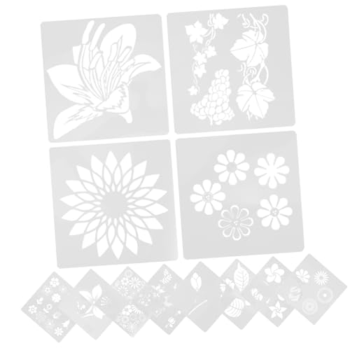 SEWACC 4 Sets Malschablonen Pflanzendekor Botanische Schablone Gänseblümchen Schablone Sprühfarbe Für Blumen DIY Malvorlagen Schablone Für Planer Kunstwerke von SEWACC