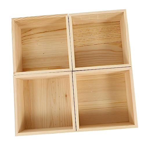 4 Stück Boxen Kleine Holzkiste Ohne Deckel Schmuckschatullen Retro Ohrringhalter Schublade Schmuck Organizer Schmuck Schmuck SEWACC von SEWACC