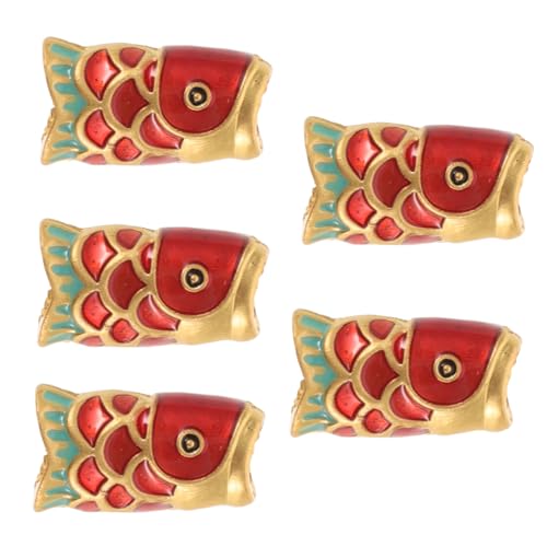 5St Rotes Fischfischrohrzubehör Fischanhänger aus Emaille Fisch-Armband-Charms Koi-Fisch-Anhänger Schmuckperlen Schmuckzubehör Fischperlen für Armbänder Perlen-Anhänger Legierung SEWACC von SEWACC