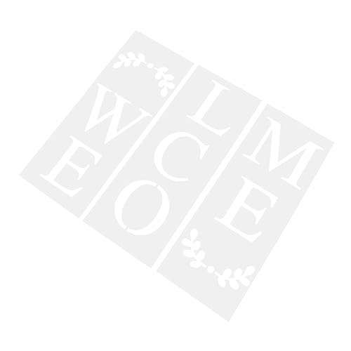 SEWACC 1 Malvorlage acrylharz airbrushpistole Schriftzug-Schablonenset kreidefarbe Willkommen Schablonen Briefvorlagen Spritzschablonen Englische Wörter malen Schablonen das Haustier Weiß von SEWACC
