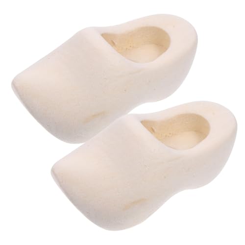 SEWACC 1 Paar Mini-Clogs mach es mini Zubehör Bausätze Puppe Stiefeletten Fuß Fee unbemalte Klompen unbemaltes Handwerk dekorative Klompen einfache Mini-Klompen DIY Bastelbedarf Holz von SEWACC