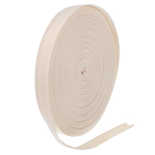 SEWACC 1 Rolle Baumwollgewebe Chiffon Nahtbindeband Gurtband Stoffband Kleiderband baumwollband nähen zubehör Der Stoffgürtel Textilband Band für Kleidung Kleidungsdekore Baumwolle Beige von SEWACC