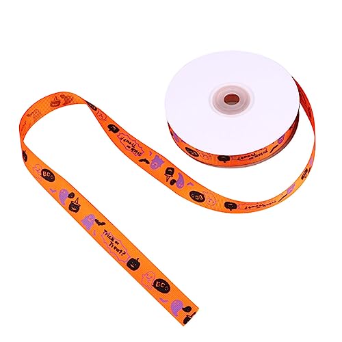 SEWACC 1 Rolle Halloween-Geschenkband Schleife wirbelt fallen Glitzerband Abziehbilder geschenkband halloween halloween-dekoration Halloween-Verpackungsband Wickelband Polyester Orange von SEWACC