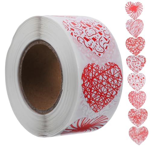 SEWACC 1 Rolle Liebe Aufkleber geldumschläge umschlag dekoration party wedding gastgeschenke Geburtstag Hochzeit -Siegeletikett Liebes-Herz-Label-Aufkleber beschichtetes Papier von SEWACC