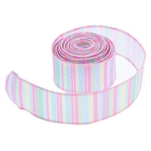 SEWACC 1 Rolle Osterband Federdrahtband Pastellfarbenes Weihnachtsband Geschenkband Pastellband Bonbonband Pastellfarbenes Band Bastelband Geschenkband DIY Band Polyester von SEWACC