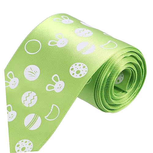 SEWACC 1 Rolle Osterband Maskierung Trimmen Weißes Band Zum Einwickeln Weihnachtsband Verdrahtet Girlande Edelsteine Bausatz Stolz Funkeln Bögen Streifen Sackleinen Gold Green Polyester von SEWACC