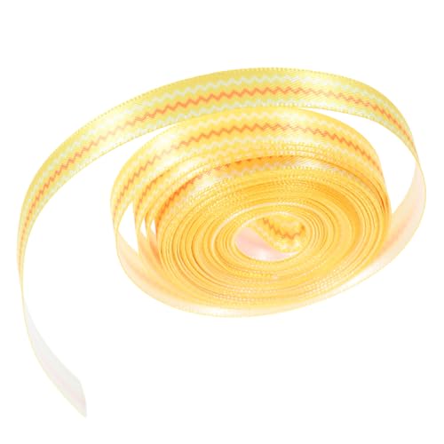 SEWACC 1 Rolle Ostern-geschenkband Tischläufer Ästhetische Raumdekoration Dekorationen Gefälschte Pflanzen Schleifen Zum Verpacken Jute-spitzenband Weihnachtsbänder Party Yellow Polyester von SEWACC