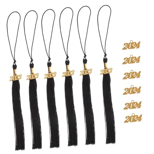 SEWACC 1 Satz Abschluss saison Quasten Edelsteine Hüte Planke Party Band abschlussfeier graduation cap Absolventengeschenk endkappen Abschlussquaste 2023 Abschluss Quasten Polyester Black von SEWACC