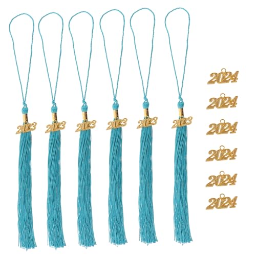 SEWACC 1 Satz Abschluss saison Quasten Grad Hüte Kappen Abschlusskappe für Hunde abschlussfeier abschluss party Abschlussdekorationen 2023 Abschluss liefert Polyester Sky-blue von SEWACC