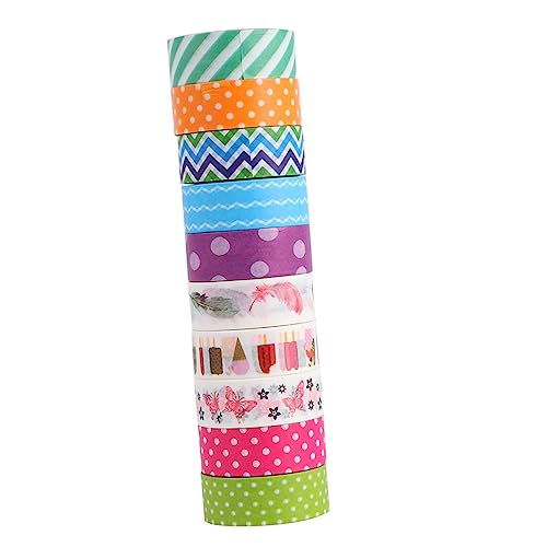 SEWACC 1 Satz Fotoalbumband Diy Washi Tape Buchdekorationen Washi Tape-aufkleberpapier Farbband Dekorative Sticker Rollmäppchen Papierklebeband Selber Machen Tagebuch Klebeband 10 Rollen von SEWACC