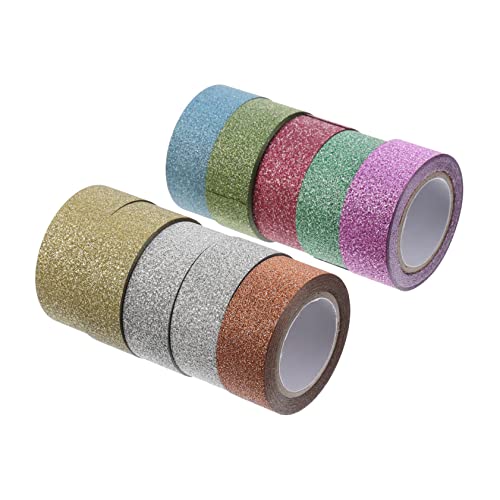 SEWACC 1 Satz Glitzerband Vintage-klebeband Farbiges Klebeband Abdeckband Washi-tape Für Kinder Glanzband Abreißbares Washi-tape Washi-tape-dekor Washi-klebeband Japanisches Papier 10st von SEWACC