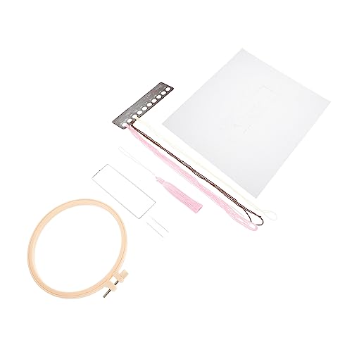 SEWACC 1 Satz Lesezeichen Handstickerei Heimwerkerwerkzeuge gestempelte Stickpackungen Stickerei-Kits DIY bookmarks embroidery Nähen von Stickwerkzeugen Stickset Pflaume Organza Rosa von SEWACC