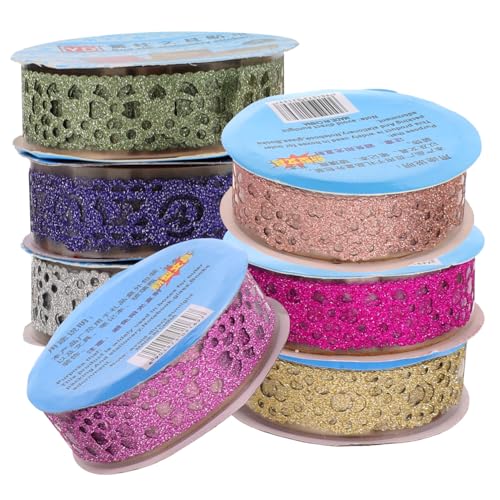 SEWACC 1 Satz Spitzenband Scrapbook-klebeband Aus Spitze Tagebuch Washi Tape Funkelnde Aufkleber Scrapbbok The Washi Tape Diy Klebeband Dekor Diy Spitzenaufkleber Das Haustier 7 Rollen von SEWACC