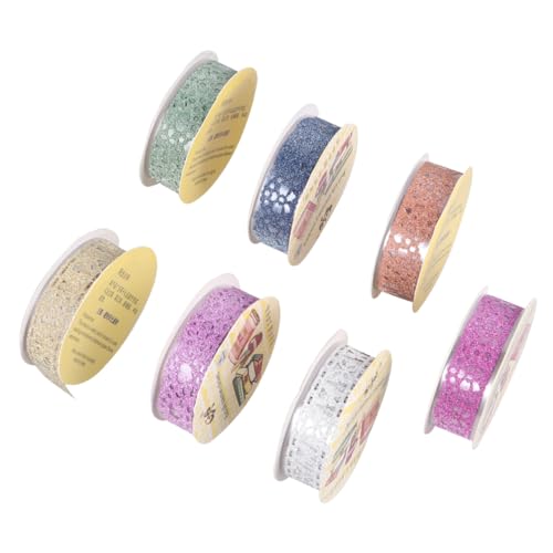 SEWACC 1 Satz Tagebuch Klebeband Farbige Binder Bling Washi-klebeband Aufkleber-etiketten Glitzerband Japanisches Dekor Farbiges Band Buntes Klebeband Selbstklebendes Spitzenband 7st von SEWACC