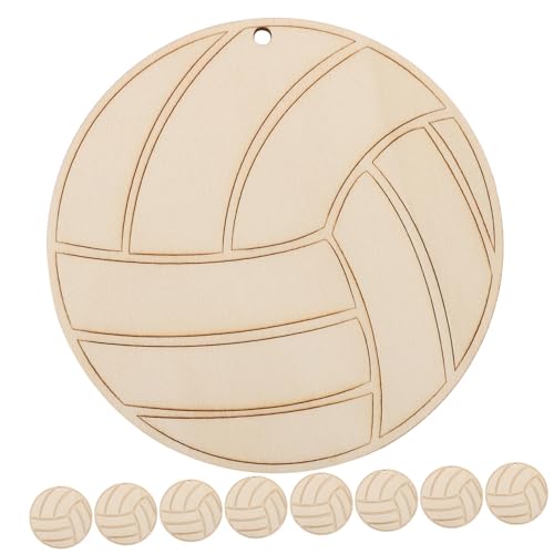 SEWACC 1 Satz Volleyballanhänger Aus Holz Das Etikett Dekoration Bastelset Volleyball-partygeschenke Volleyball-ornamente in Großen Mengen von SEWACC