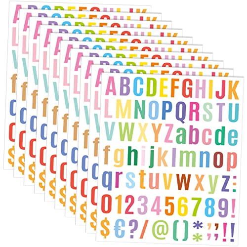 SEWACC 10 Blätter Alphabet-aufkleber Kleben Sie Die Buchstaben Des Alphabets Auf Nummer Selbstklebende Buchstaben Brief Alphabet-spielzeug Buchstabenaufkleber Für Scrapbooking Vinyl von SEWACC