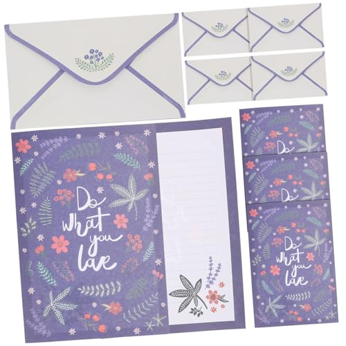 SEWACC 10 Sets Wunderschönes Briefpapier Set Mit Blumenmuster Briefumschläge Vintage Briefpapier Leere Briefpapier Notizkarten Vintage Umschläge Briefumschläge Für Einladungen von SEWACC