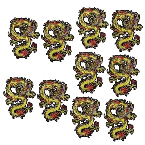 SEWACC 10 Stk Drachen-stickerei-patch Flicken Für Jacken Patches Nähen Bügelflicken Für Kleidung Dekorative Patches Schnittmuster Zum Einfachen Nähen Kleine Kleiderflicken Polyester von SEWACC