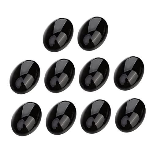 SEWACC 10 Stk Ovale Steincabochons Rundes Zubehör Achat-edelstein-patch Bilddekor Achatring Cabochon Mit Steinaufnäher Schmuck Zeit Accessoires Zeitsteinzubehör Zum Selbermachen Black von SEWACC