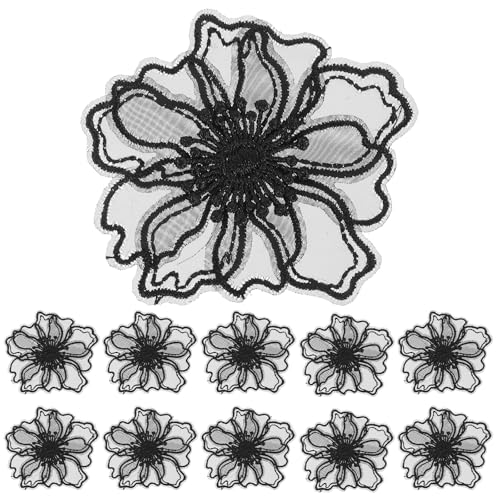 SEWACC 10 Stück Banner Patches für Kleidung Blume Nähen auf Applikationen Beschriftung Aufkleber Spitze Blumen Bügelapplikationen Kleidung Nähen Patch Spitze Patches Nähen auf Motiv Braut Organza von SEWACC