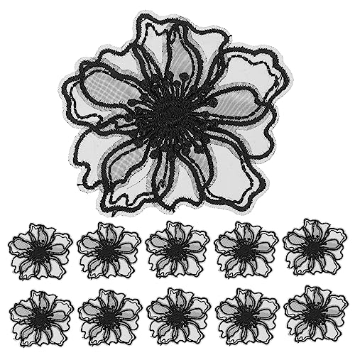 SEWACC 10 Stück Banner Patches für Kleidung Blume Nähen auf Applikationen Beschriftung Aufkleber Spitze Blumen Bügelapplikationen Kleidung Nähen Patch Spitze Patches Nähen auf Motiv Braut Organza von SEWACC