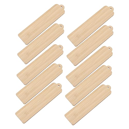 SEWACC 10 Stück Diy-lesezeichenmaterialien Projekt Jumbo Mini-sticks Unfertige Hängeetiketten Kunst Lesezeichen Rohlinge Zum Basteln Stöcke Zum Basteln Ringrohlinge Farbstifte Weiß Holz von SEWACC