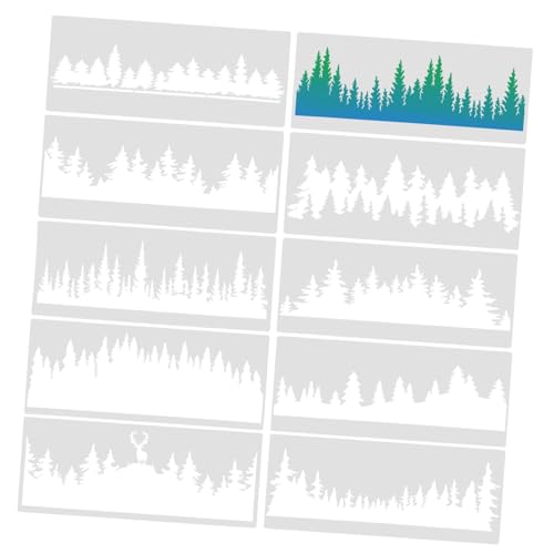 SEWACC 10 Stück Weihnachtsbaum Vorlage Weihnachtsbaum Schablonen Wiederverwendbare Graffiti Schablonen Individuelle Schablonen Zum Malen Große Schablonen Zum Malen Von Wänden von SEWACC