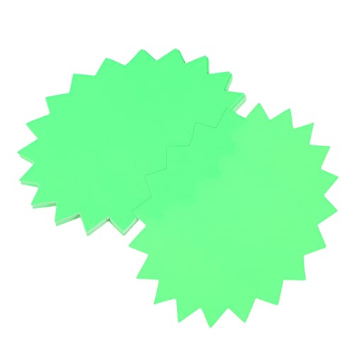 SEWACC 100 Blatt Pop Werbe Papier Werbe-tags Sterne-etikett Zeichen Garagenaufkleber Leer Einzelhandelsschild Neon Punkt Fluoreszierendes Etikett Schilder Aufkleber Weißer Karton Green von SEWACC