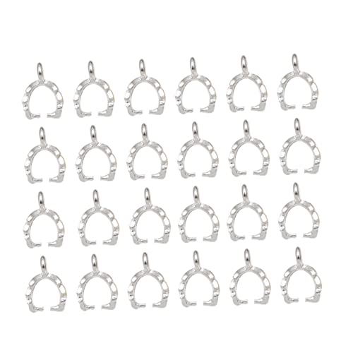 SEWACC 100 Stk Anhänger Aus Legierung Klemmschlaufen Für Anhänger Lochanhänger-zubehör Kautionen Für Schmuck Perlenanhänger Verbinder Prise Charm-anhänger-verschlüsse Silver von SEWACC