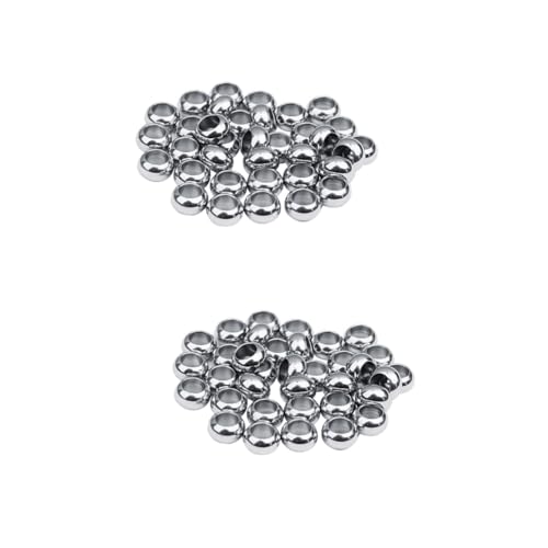 SEWACC 100 Stk Edelstahlperlen Perlenarmbänder Perlen zur Schmuckherstellung Schmuckperlen Massenperlen Perlensets beads for bracelets jewelry set DIY-Perlen runde Perlen für Halskette von SEWACC