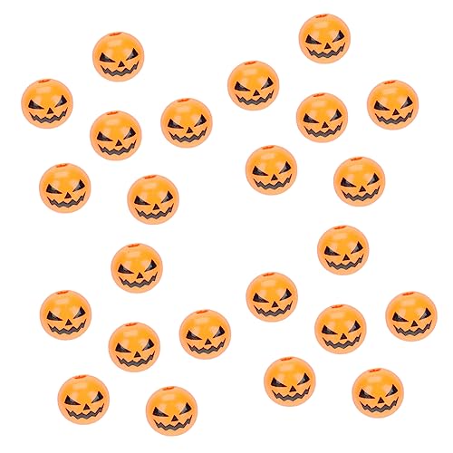 SEWACC 100 Stück Halloween-holzperlen Gefälschte Pflanzen Halloween-charme-anhänger Makramee-perlen Lichterketten Girlande Halloween- Im Innenbereich Halloween-perlen Figuren Orange von SEWACC