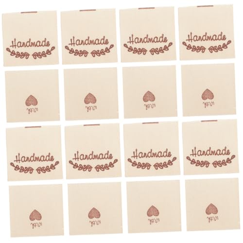 SEWACC 100 Stück handgefertigtes Etikett handmade label kleidungsetiketten Polsterstoff Häkeletiketten für handgefertigte Artikel Stoffetiketten für Kleidung Textiletiketten Baumwolle von SEWACC