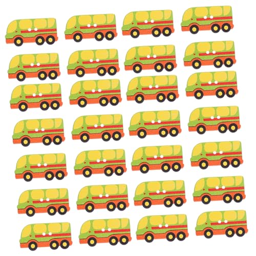 SEWACC 100St Cartoon-Holzknöpfe Knopf für Kinderkleidung handgefertigte Knöpfe Bus formt Knöpfe trachten knöpfe sewing accessories Knöpfe für Kleidung empfindliche Kleiderknöpfe von SEWACC