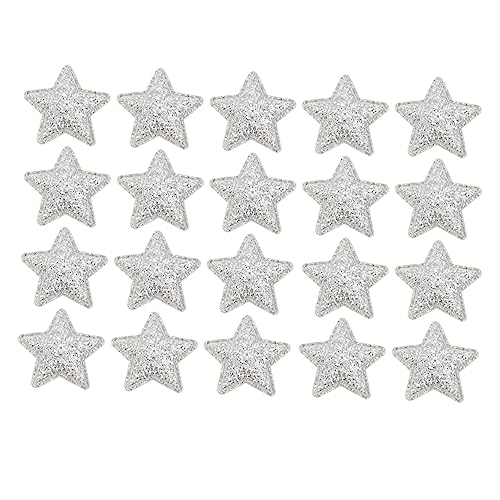 SEWACC 100St Pentagramm-Patch Filzsterne zum Basteln Sterne-Stickerei-Patches Weihnachtsstern-Patches Flicken nähen weihnachtsdeko igelkostümkinder Stoffflecken Dekor Stoffzubehör Silver von SEWACC