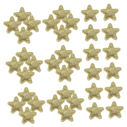 SEWACC 100St Pentagramm-Patch Stern bestickt nähen Sternförmige Applikationen Urlaubsapplikationen igelkostümkinder weihnachtsbasteln weihnachtsdeko Kleidung Stoffflecken Dekor Golden von SEWACC