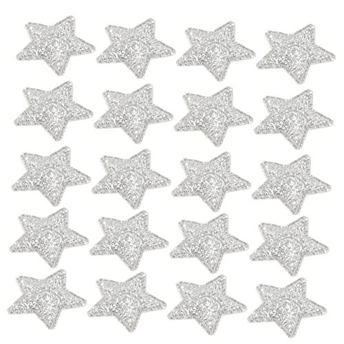 SEWACC 100St Pentagramm-Patch goldgepolsterte Sterne Patches mit Sternenapplikationen Sternenmuster-Patch weihnachtsdeko igelkostümkinder Stern-Stoff-Patch Sterne Stoffflecken Silver von SEWACC