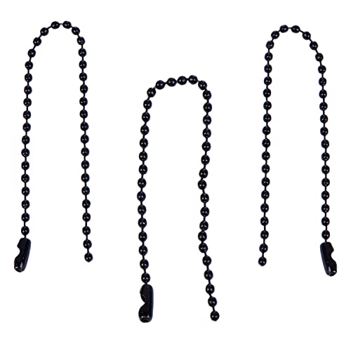 SEWACC 100St Tag-Kette Schlüsselanhänger Kette bag chain Schlüsselbund magnetische Kabelbinder schlüsselring sprühlack Perlenkette selber machen 2,4-mm-Kugelkette mit Anhänger Eisen Black von SEWACC