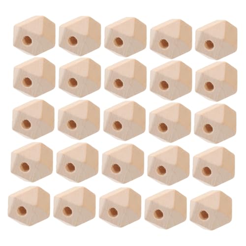 SEWACC 100St geometrische Holzperlen Charme glatte Perlen lose Perlen aus natürlichen Edelsteinen groß kinder bastelset basteln für kinder schmuck DIY-Holzperlen unfertige Abstandsperlen von SEWACC