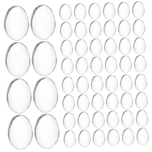 SEWACC 100St ovaler Cabochon edelsteine kühlschrankmagnete the gems ohringestecher the craft Kette goldene Strasssteine Kreisbrille Hotfix Glas zur Schmuckherstellung klare Cabochons von SEWACC