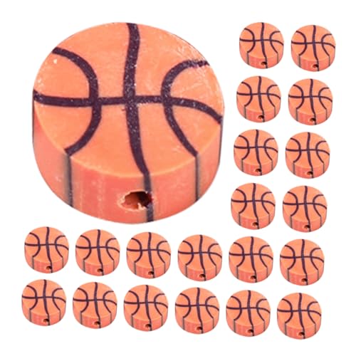 SEWACC 100st Basketball-perlenmaterial Lose Perlen Perlensets Perlenkette Armbandperlen Tonperlen Zur Halskettenherstellung Zubehör Zur Herstellung Von Armbändern Polymer-ton Orange von SEWACC