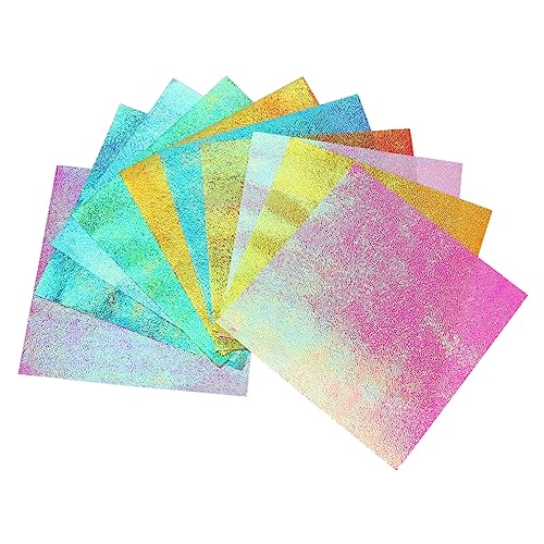 SEWACC 100st Papier Falten Glitzer-konstruktionspapier Gelbes Geschenkpapier Grüner Folienkarton Farbpapier Für Kinder Tausend Papier Faltpapier in Regenbogenfarben Diy-quadrat Vereiteln von SEWACC