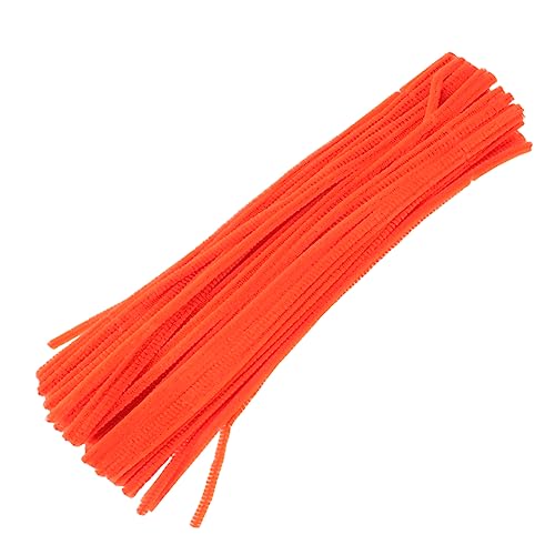 SEWACC 100st Plüschstockspielzeug Handwerklicher Pfeifenreiniger Plüschstab Für Kinder Kommode Schlafzimmer Art Supplies Pfeifenreiniger Stöcke Chenille-stick Kinder Plüschstäbchen Orange von SEWACC