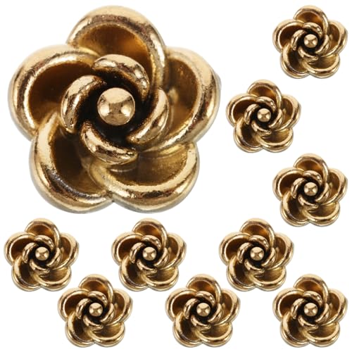 SEWACC 10Pcs 3D Rose Perlen Metall Rose Charms Rose Spacer Perlen Für DIY -Schmuckherstellung von SEWACC