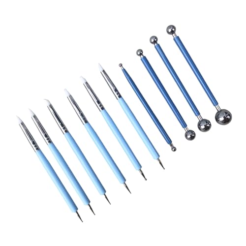 SEWACC 10St Dot-Painting-Kit polymer clay tools Maniküre-Werkzeug Clay painting tool Acrylic painting tool Keramikwerkzeug Ball-Stylus-Werkzeuge Stiftwerkzeuge Prägewerkzeuge Sky-blue von SEWACC